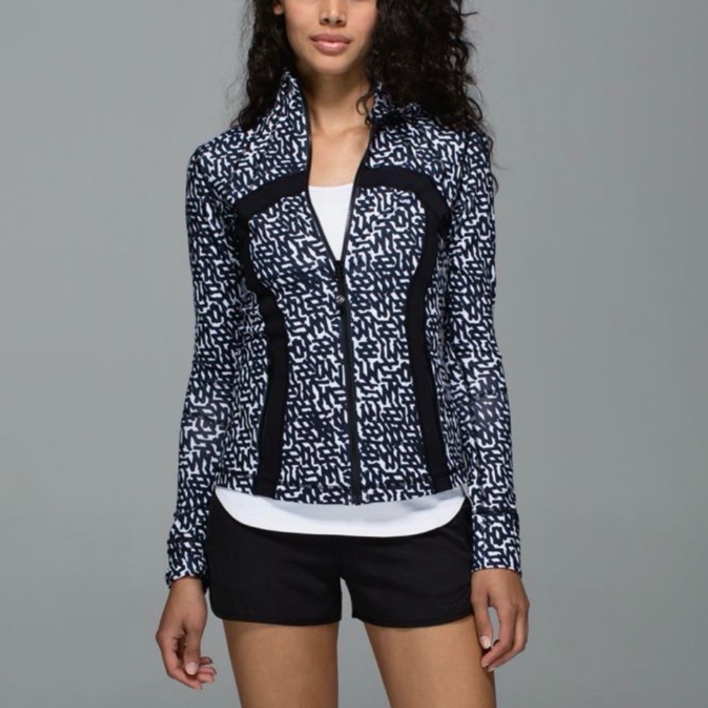 Lululemon Define Jacket Women’s Size 4 Net Pop White Black Luon Coat Yoga Gym